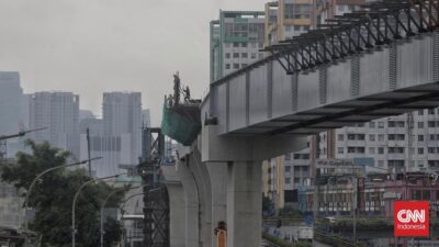 Progres Pembangunan LRT Jakarta Fase 1B di Kawasan Manggarai