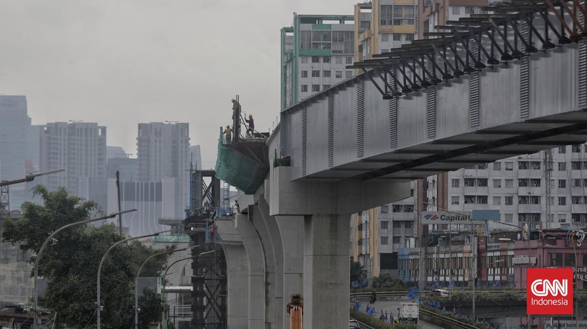 Progres Pembangunan LRT Jakarta Fase 1B di Kawasan Manggarai
