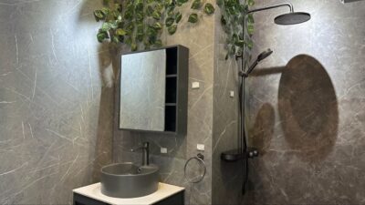 Ilustrasi kamar mandi modern untuk hunian minimalis
