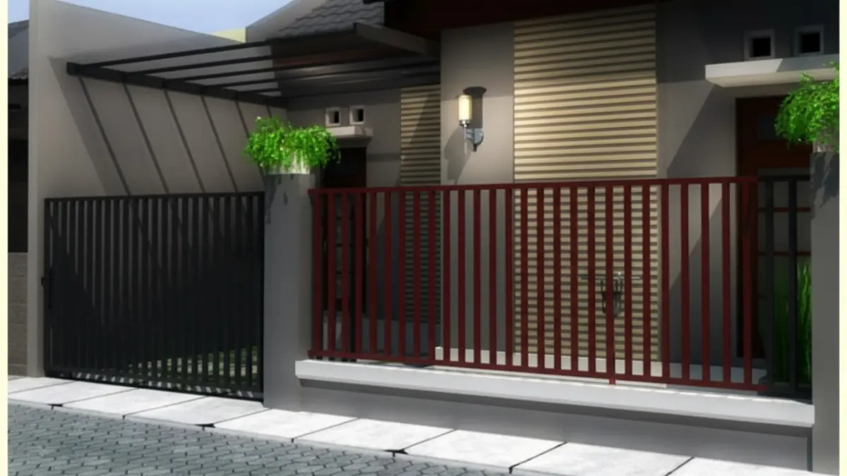 Pagar otomatis dan CCTV dalam desain rumah modern masa kini